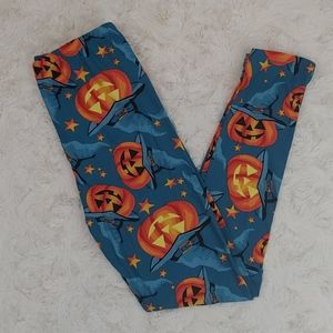 Kids Halloween Pumpkins Leggings Size Large